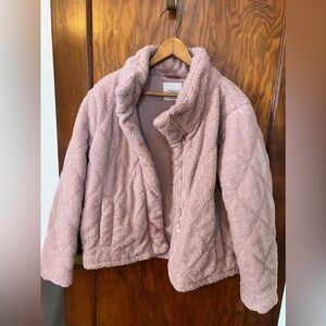 Quilted Sherpa puffer